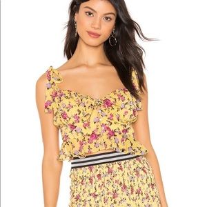 For Love and Lemons Floral Tie Tank NWOT